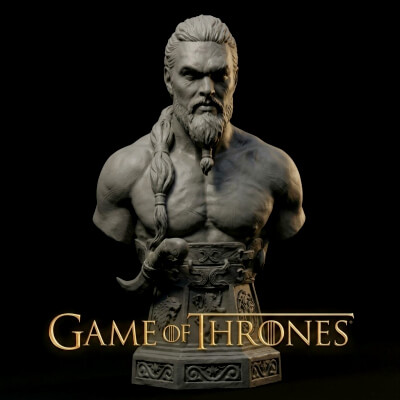 Bust of Khal Drogo with Game of Thrones