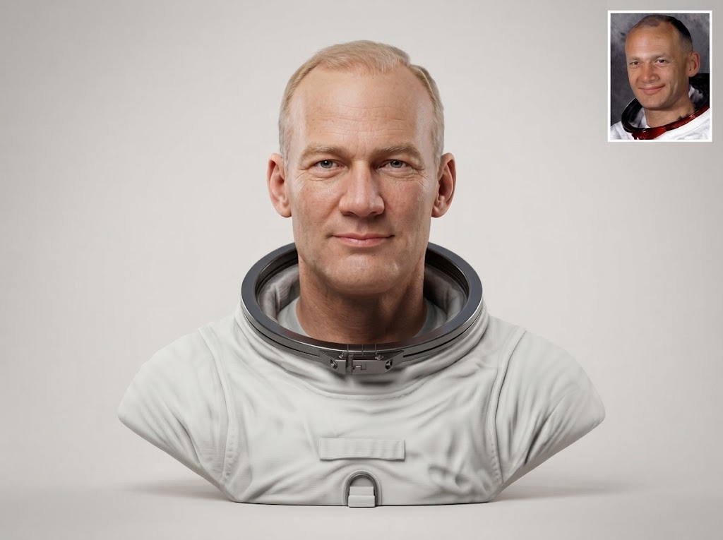 Buzz Aldrin Astronaut Bust 3D Model