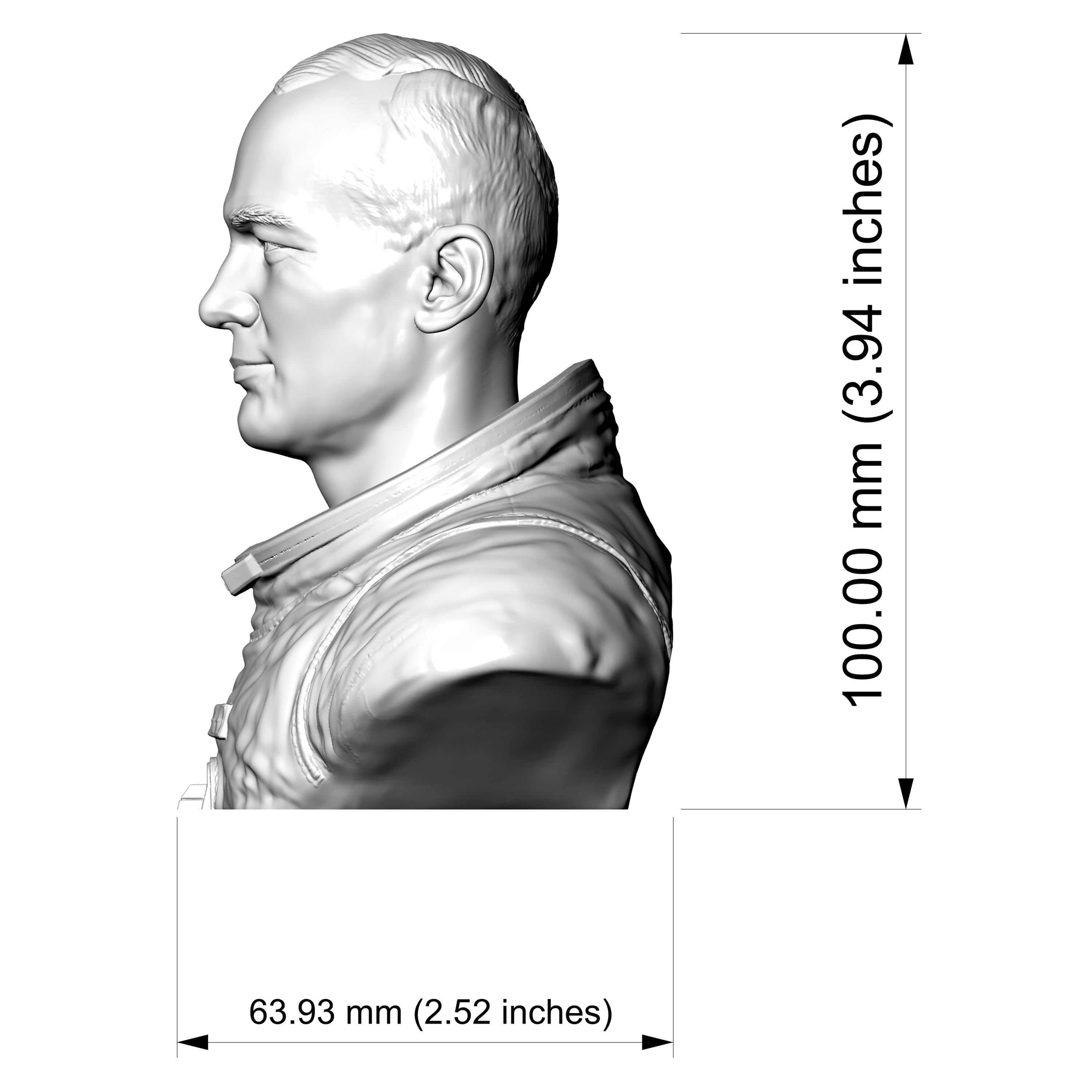 Buzz Aldrin Astronaut Bust 3D Model