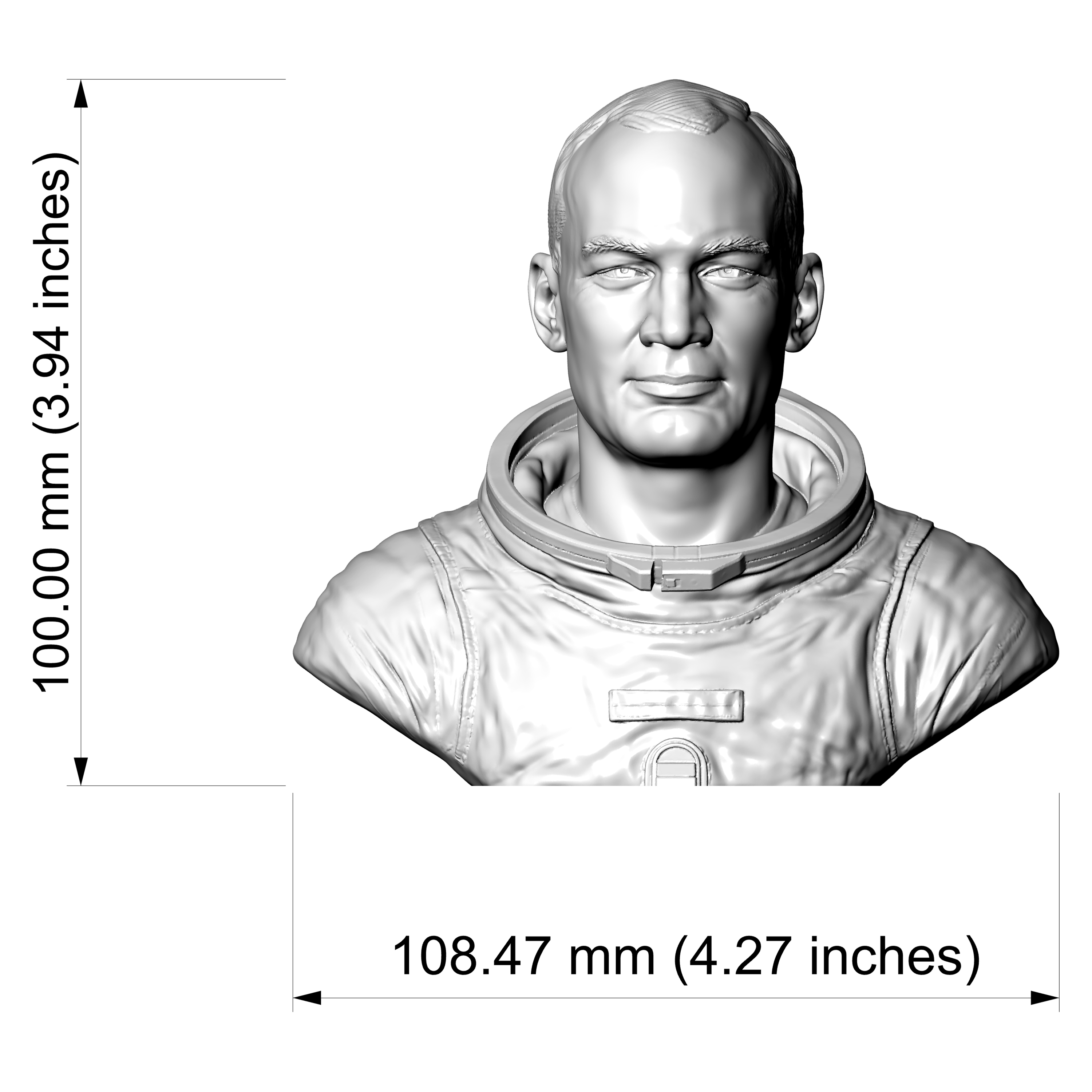 Buzz Aldrin Astronaut Bust 3D Model