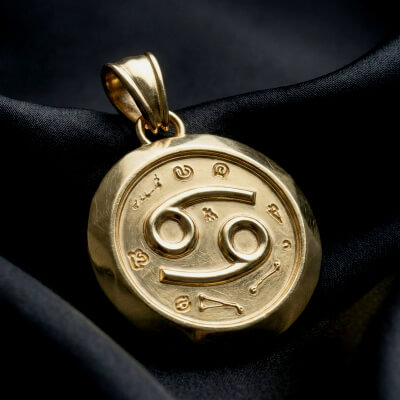 Cancer “Faceted Zodiac MedallionPendant
