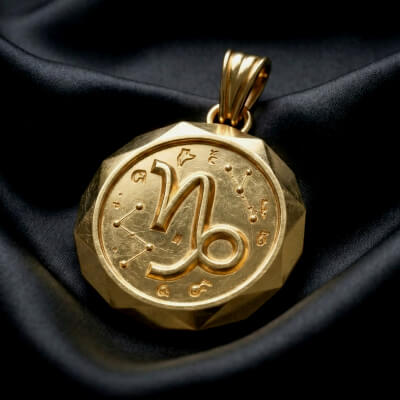 Capricorn “Faceted Zodiac MedallionPendant