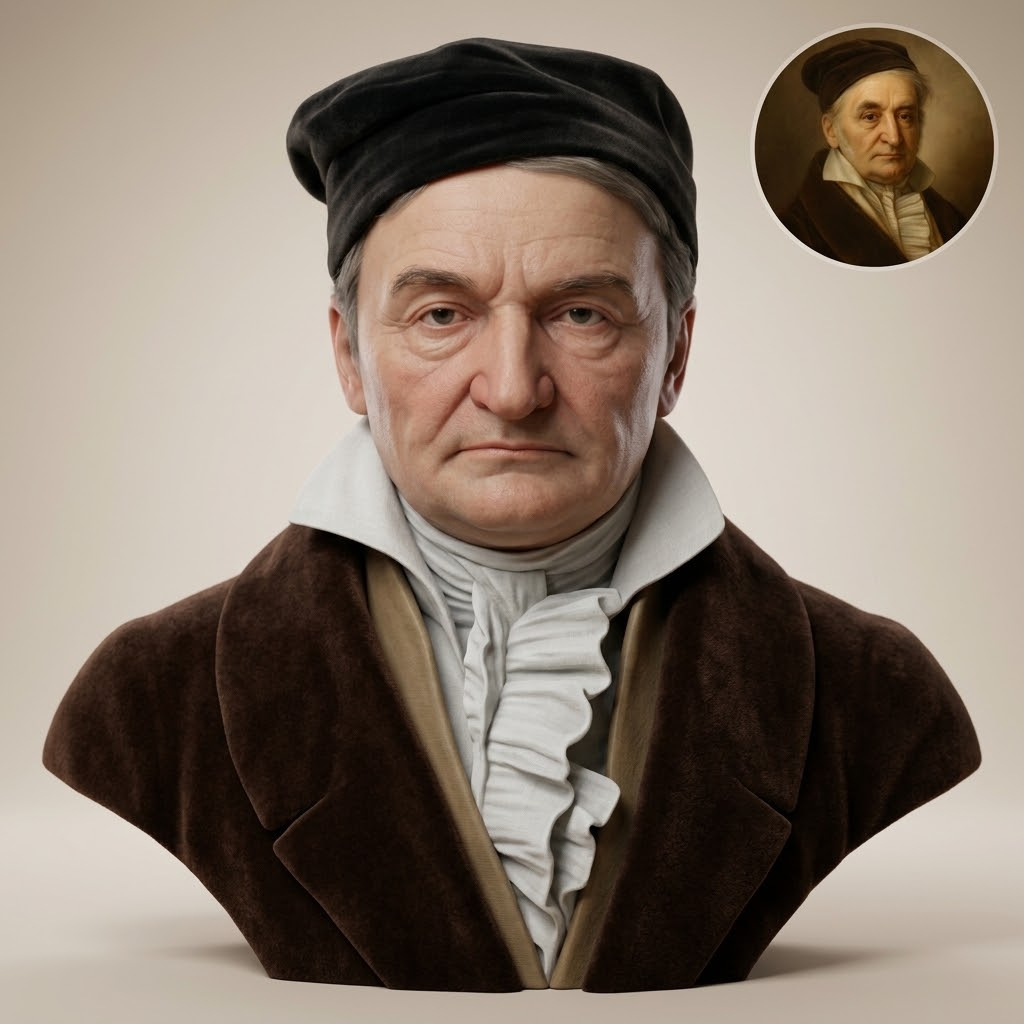 Carl Friedrich Gauss 3D Printable Bust 3D Model