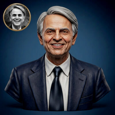 Carl Sagan 3D Printable Bust