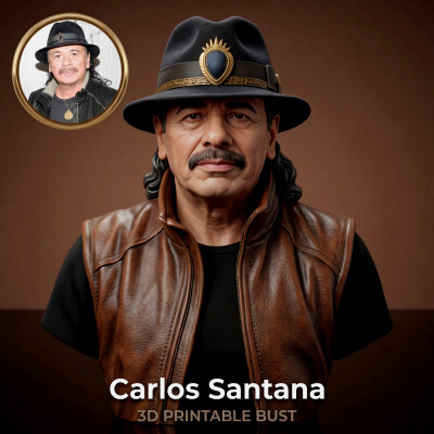 Carlos Santana Legendary Guitarist Bust