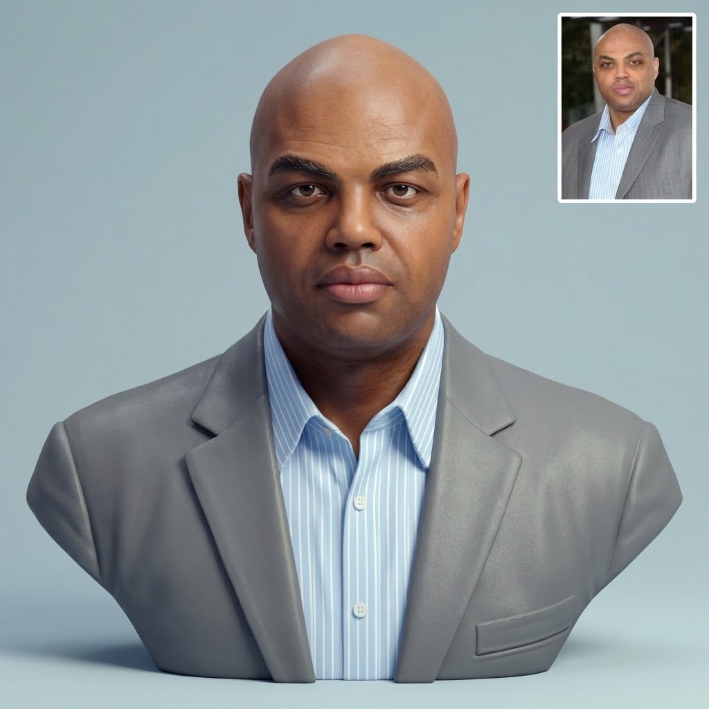 Charles Barkley 3D Printable Bust 3D Model