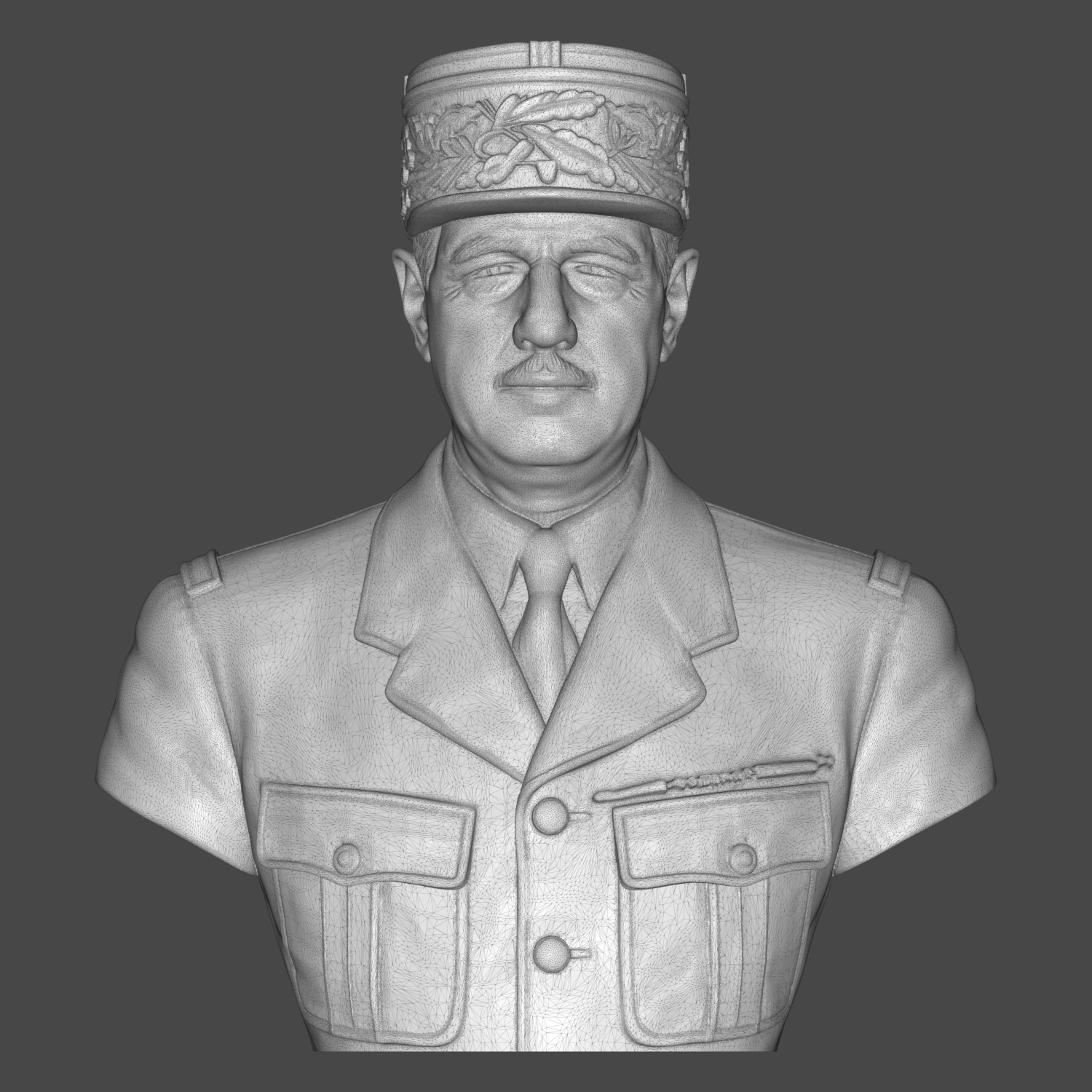 Charles de Gaulle 3D Printable Bust 3D Model