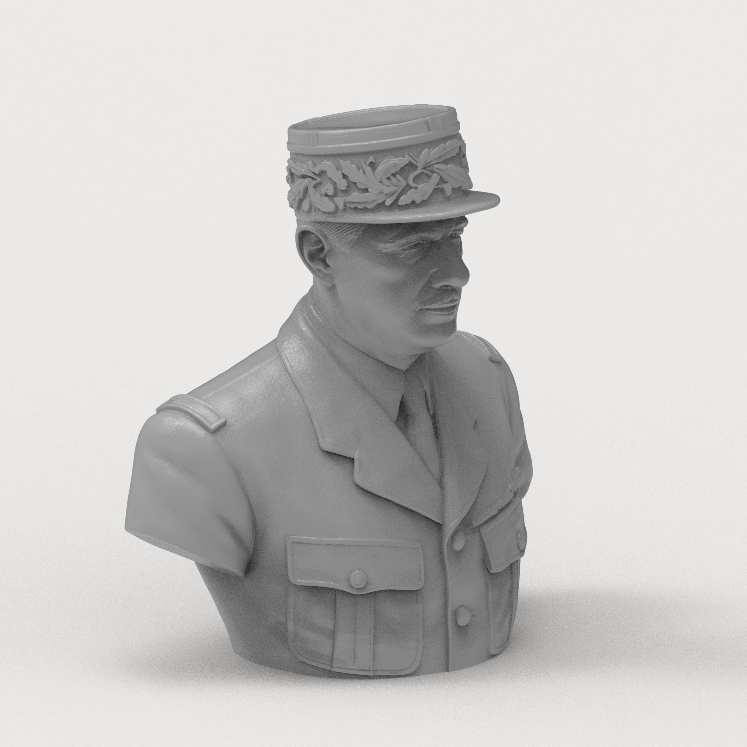 Charles de Gaulle 3D Printable Bust 3D Model
