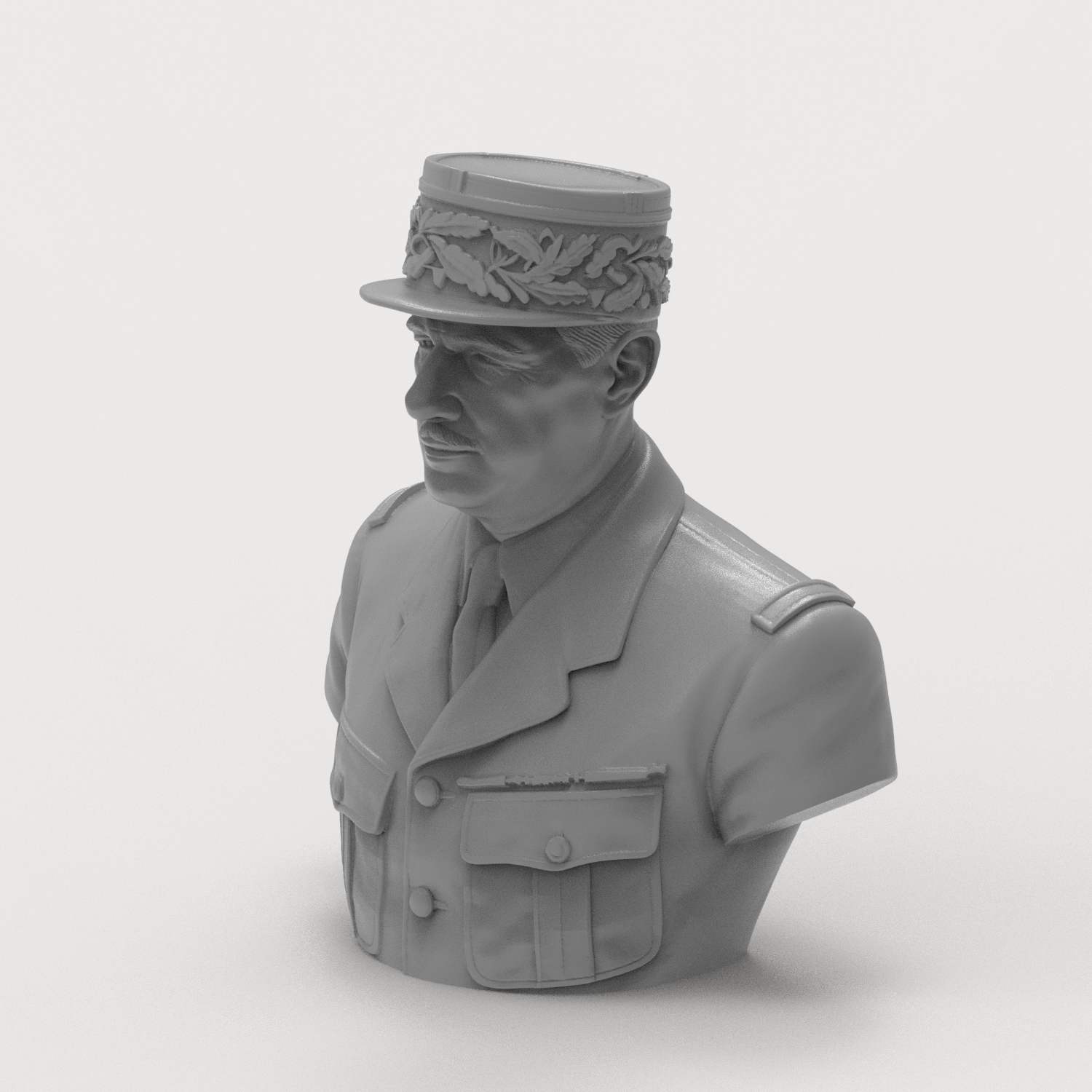 Charles de Gaulle 3D Printable Bust 3D Model