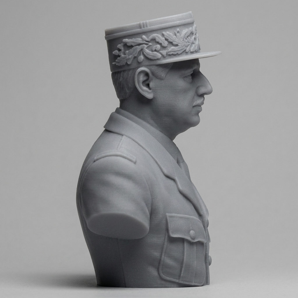 Charles de Gaulle 3D Printable Bust 3D Model