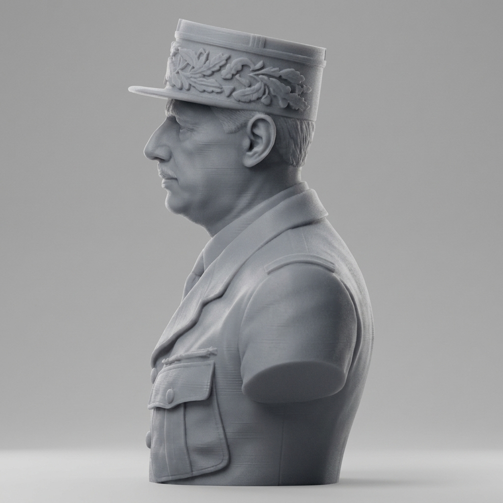 Charles de Gaulle 3D Printable Bust 3D Model