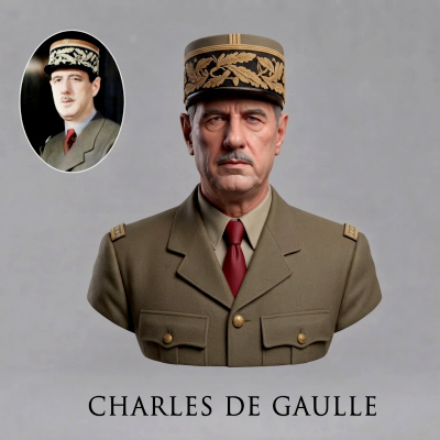 Charles de Gaulle 3D Printable Bust