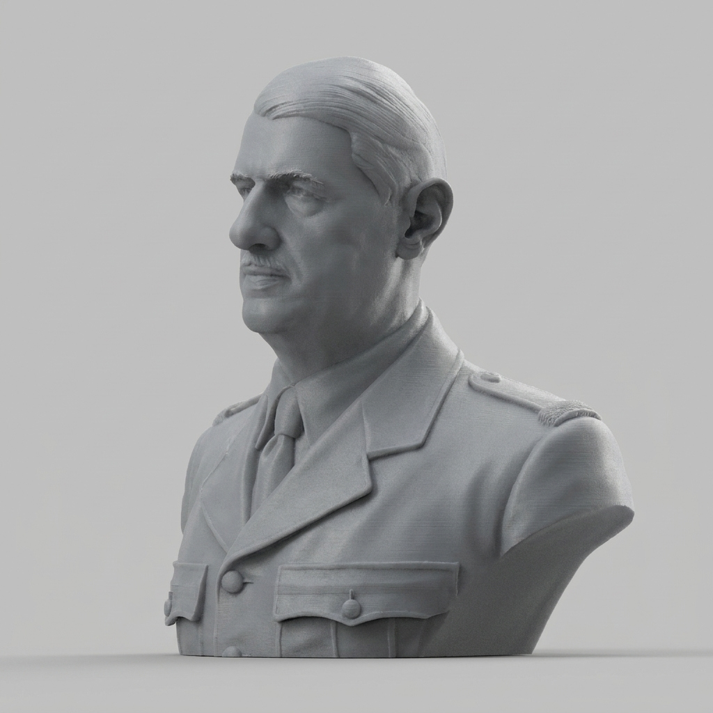 Charles de Gaulle Bust 3D Model