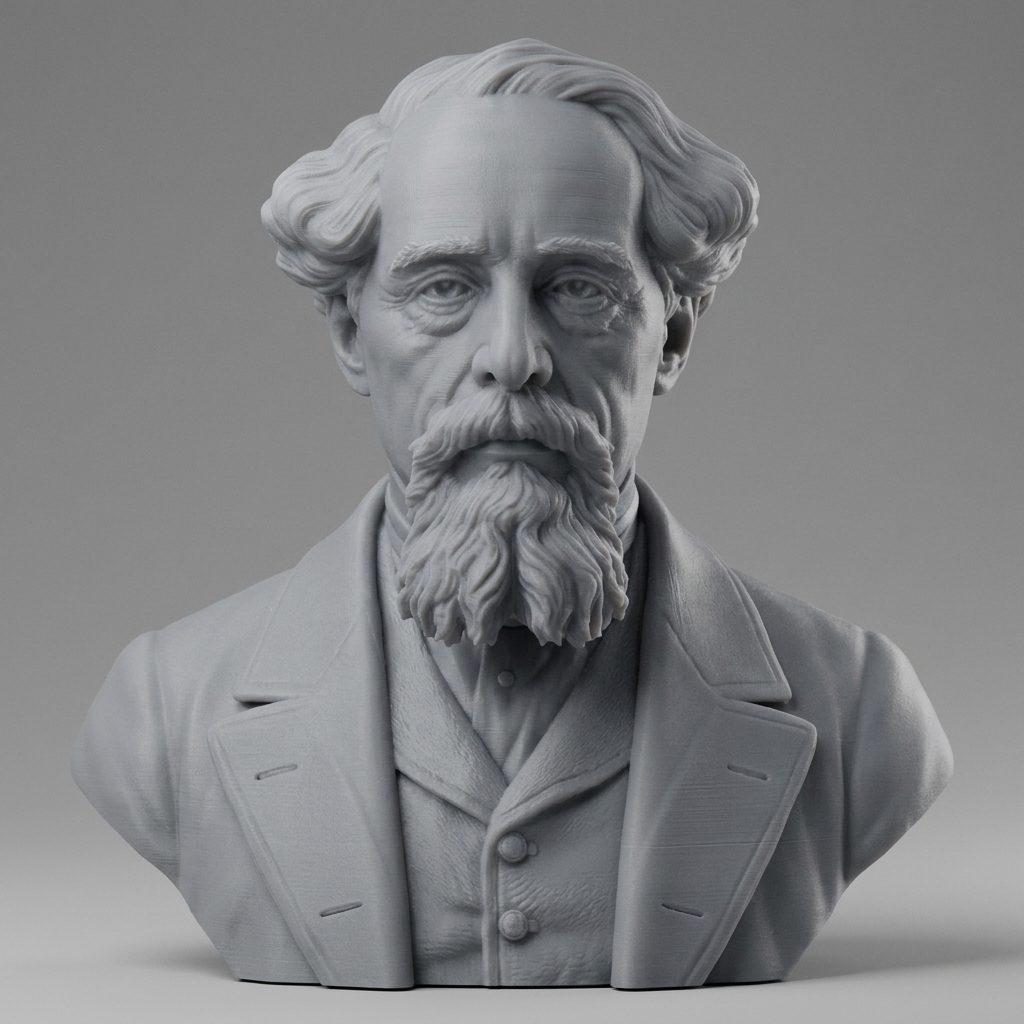 Charles Dickens 3D Printable Bust 3D Model