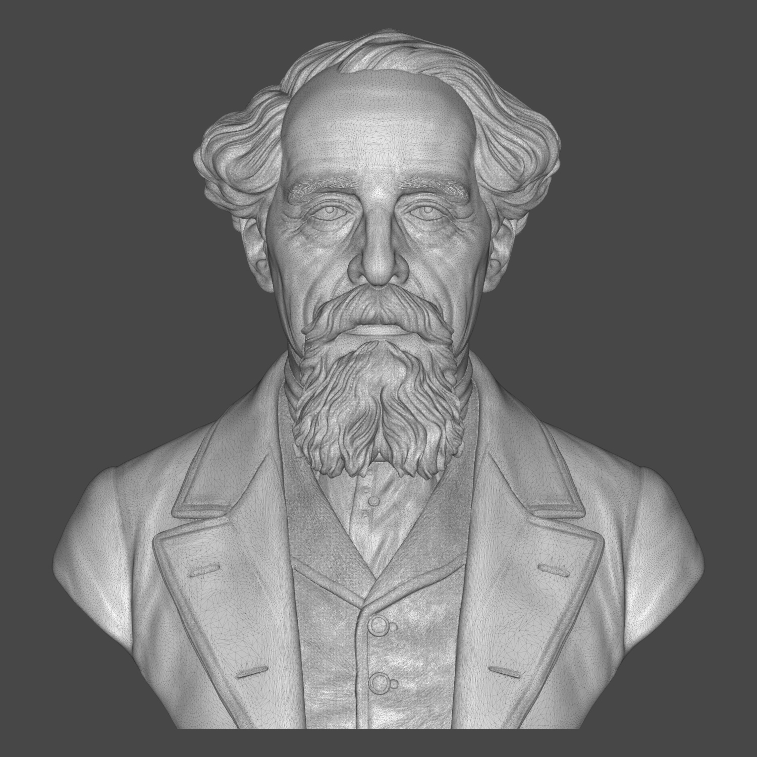 Charles Dickens 3D Printable Bust 3D Model
