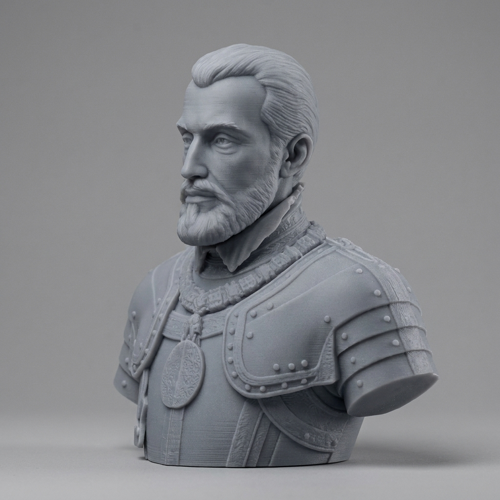 Charles V Holy Roman Emperor Portrait Bust 3D Model