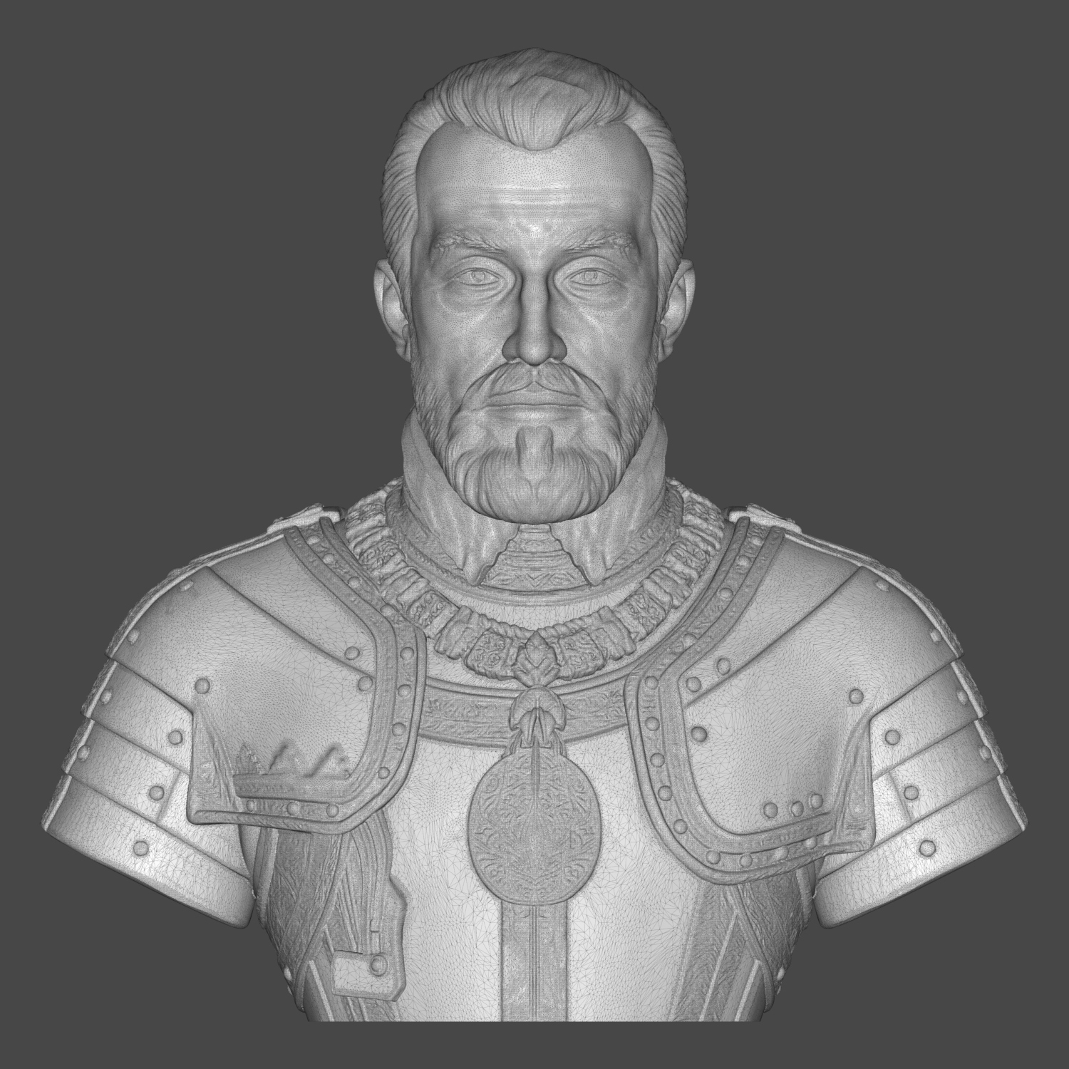 Charles V Holy Roman Emperor Portrait Bust 3D Model