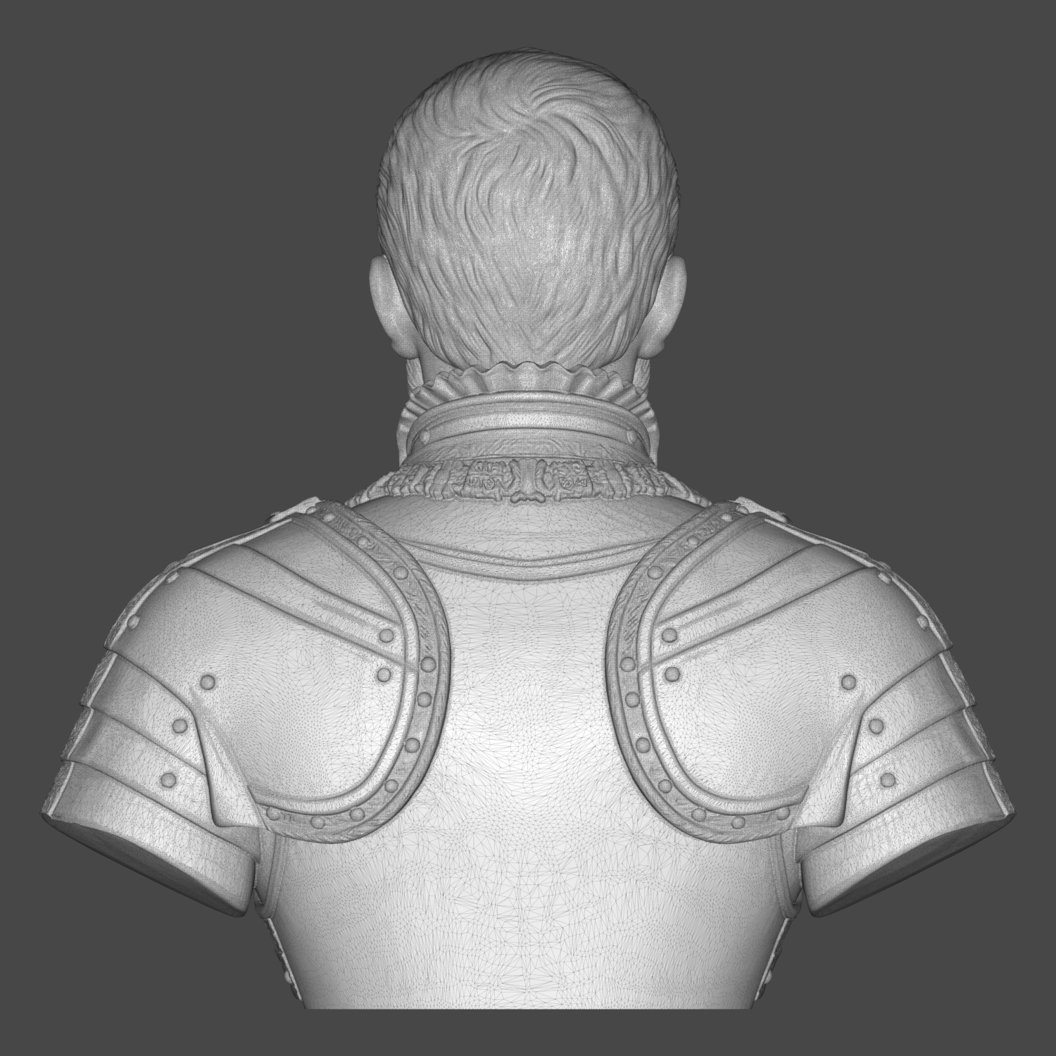 Charles V Holy Roman Emperor Portrait Bust 3D Model