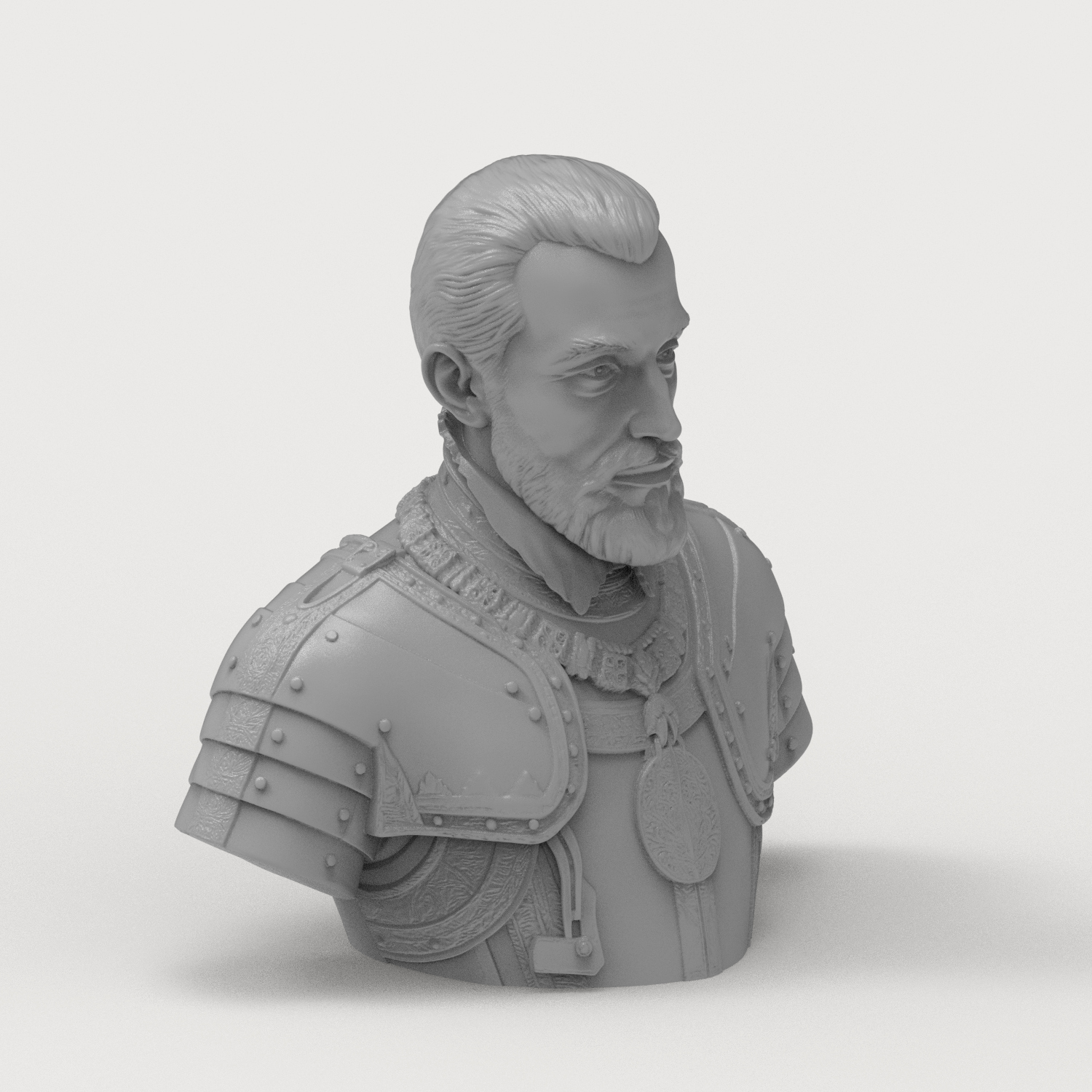 Charles V Holy Roman Emperor Portrait Bust 3D Model