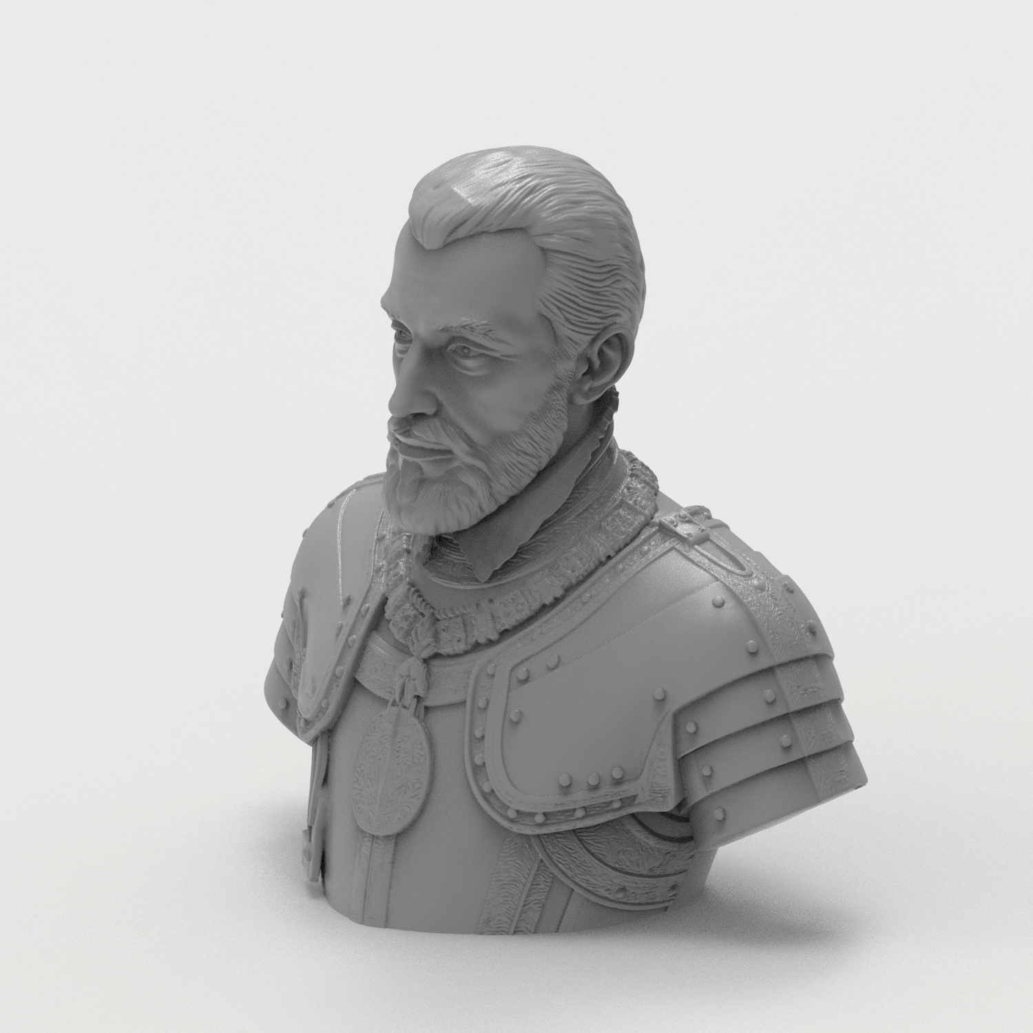 Charles V Holy Roman Emperor Portrait Bust 3D Model