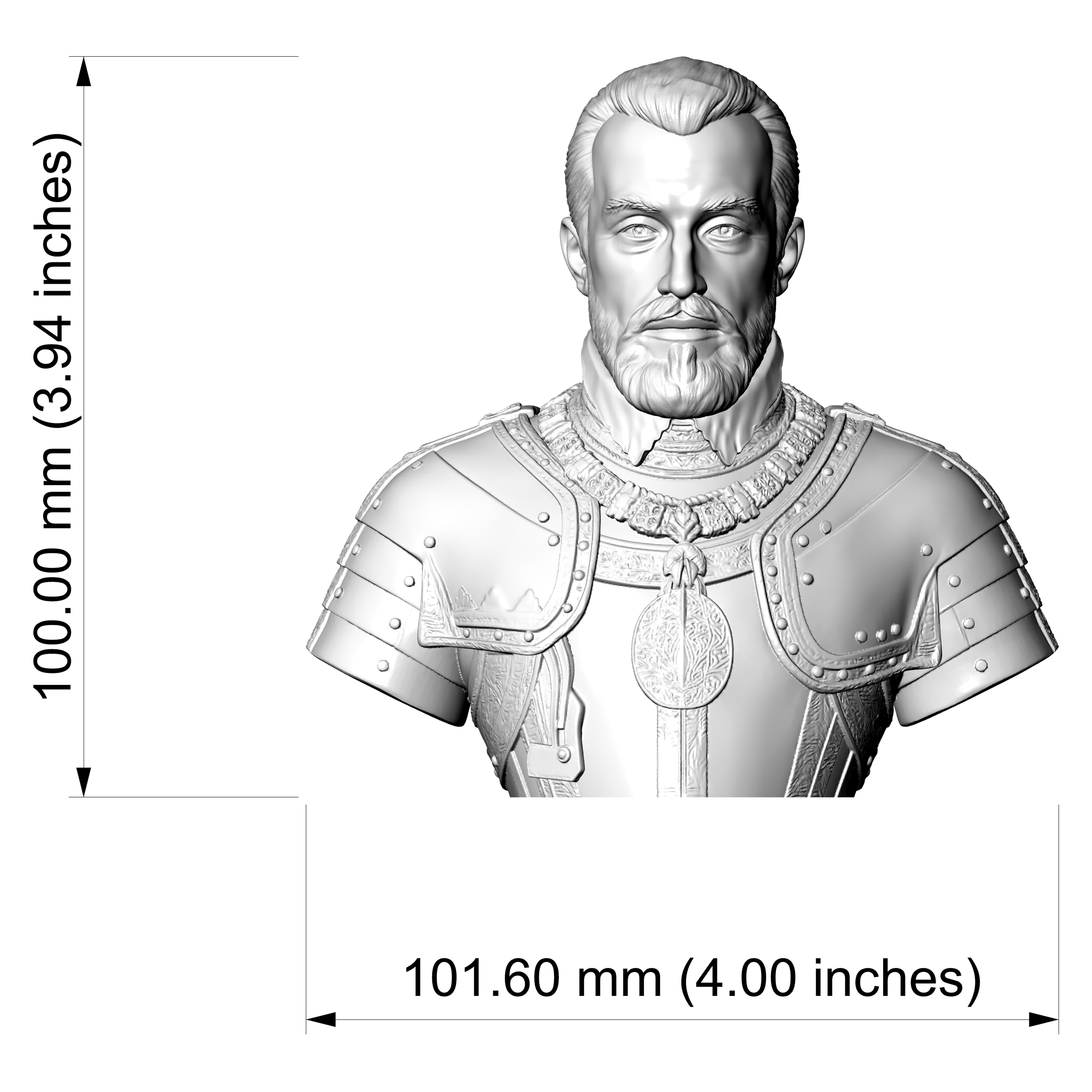 Charles V Holy Roman Emperor Portrait Bust 3D Model