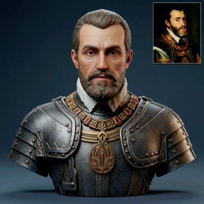 Charles V Holy Roman Emperor Portrait Bust