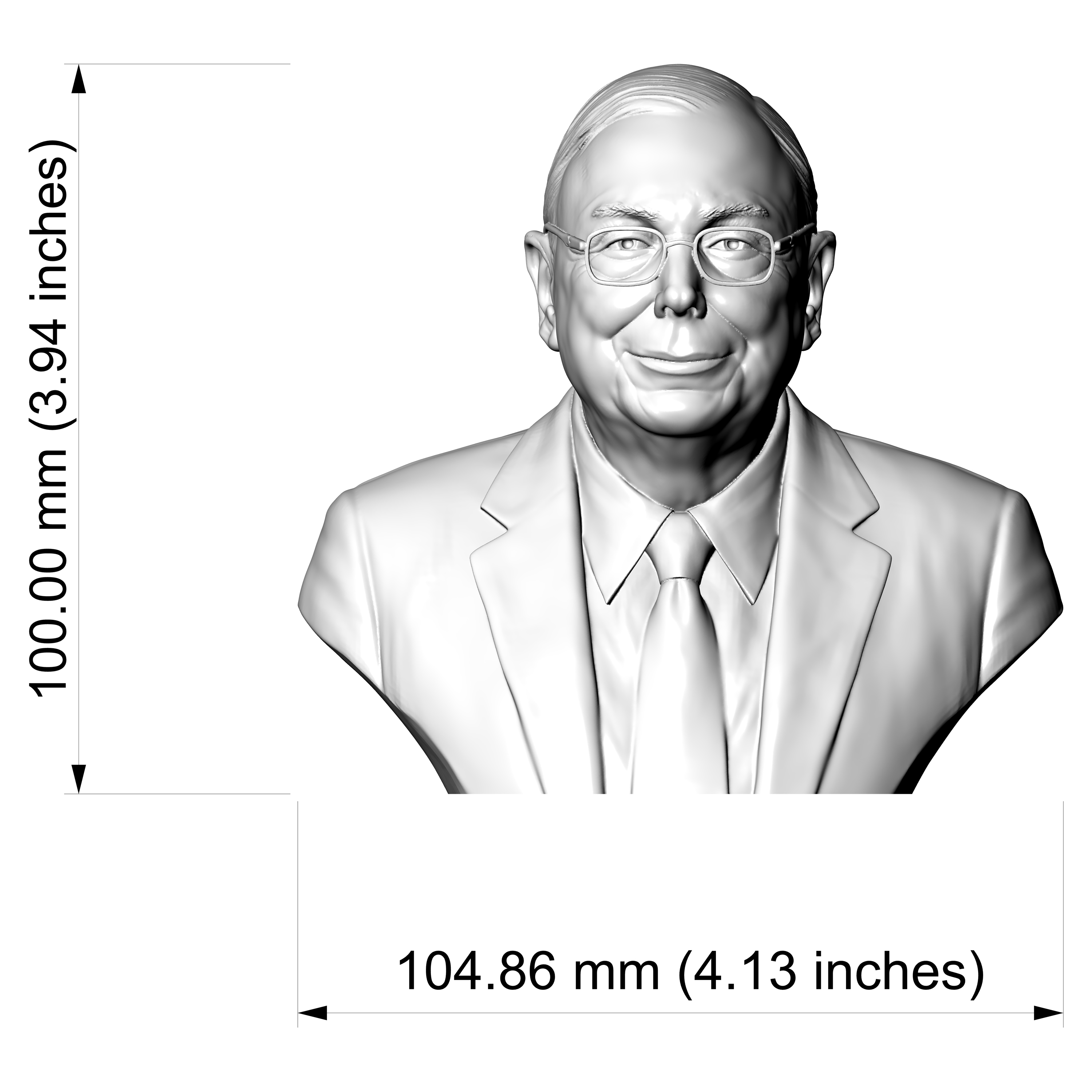 Charlie Munger Bust 3D Printable 3D Model