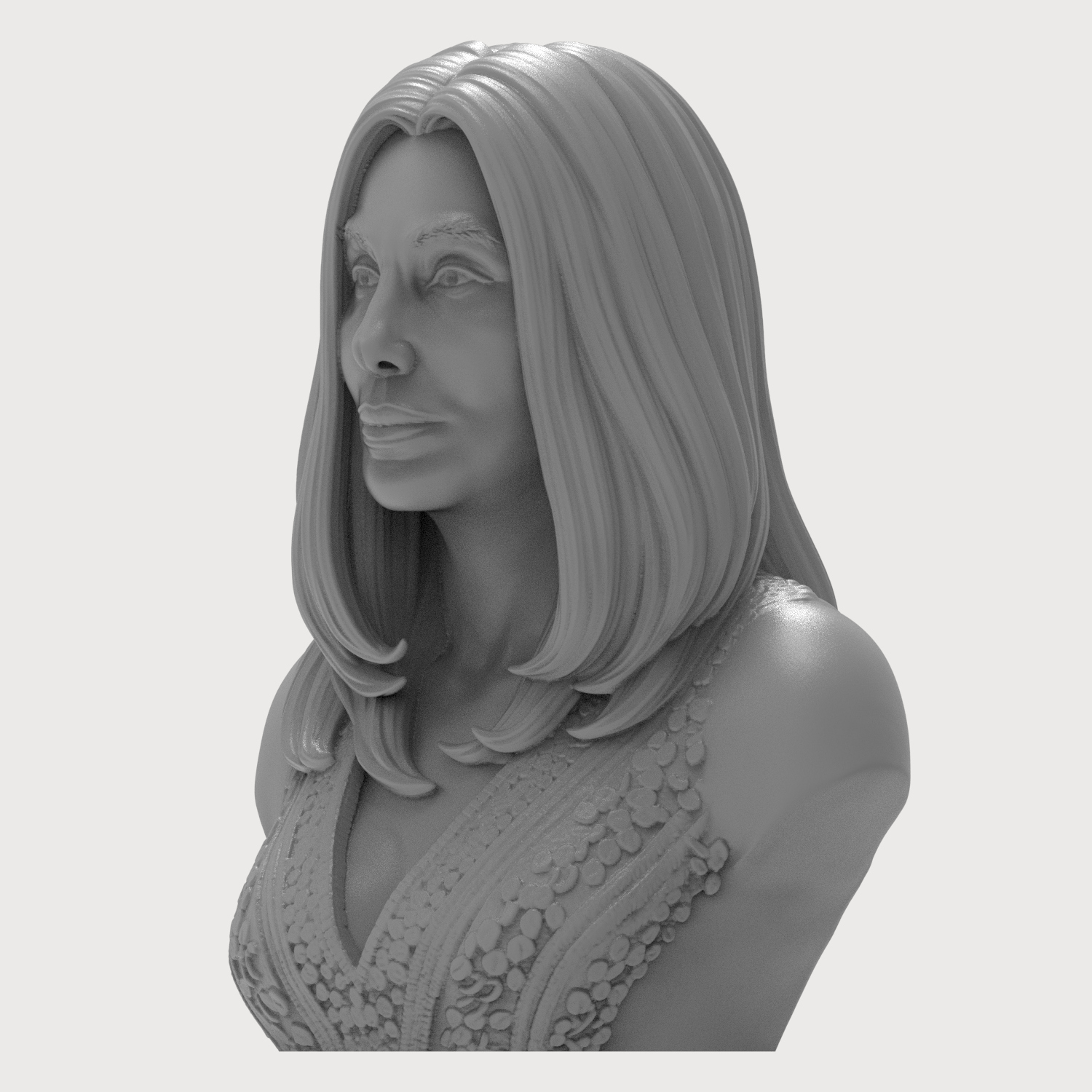 Cher 3D Printable Bust 3D Model
