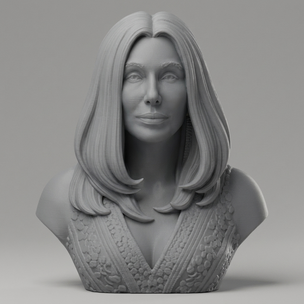 Cher 3D Printable Bust 3D Model