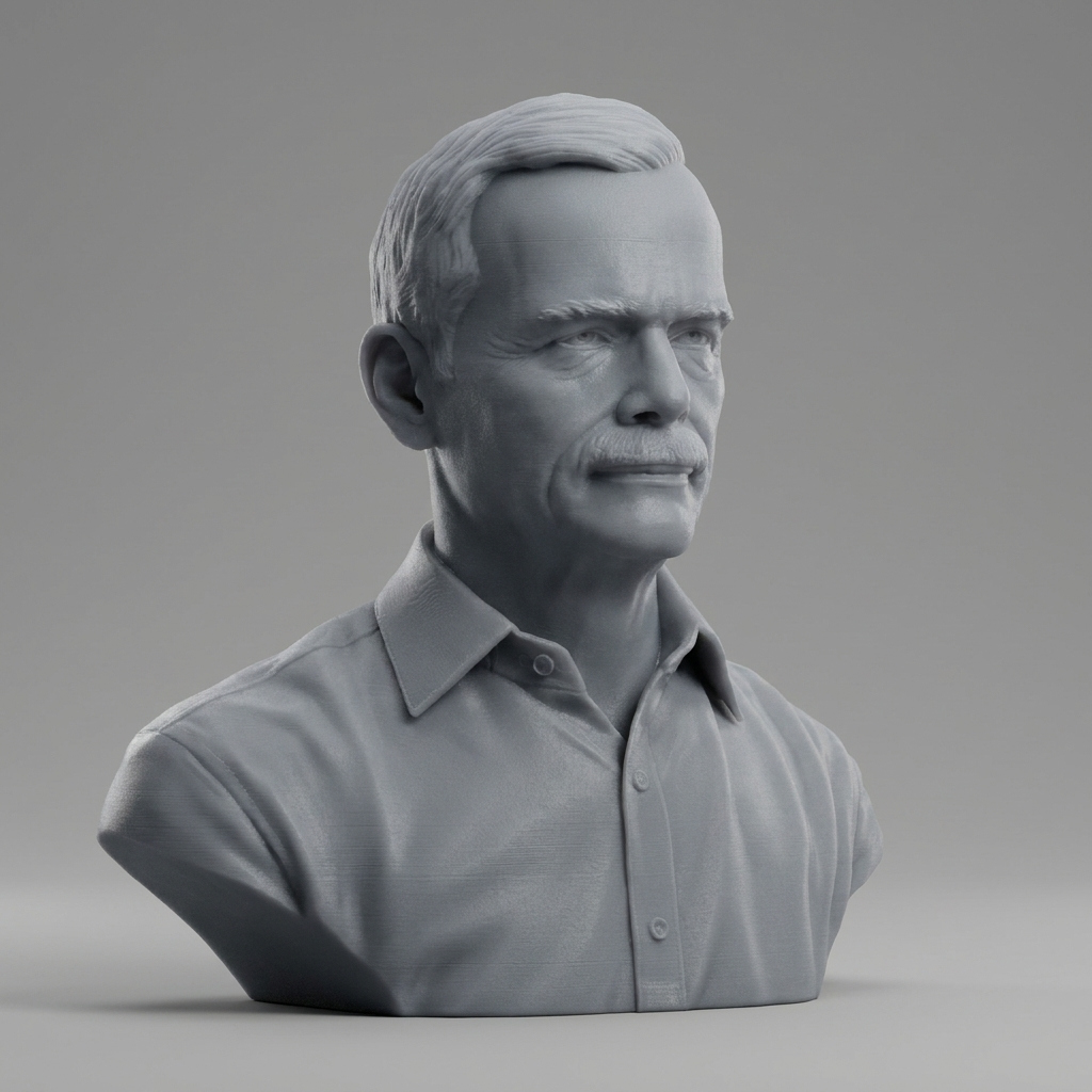 Chris Hadfield Canadian Astronaut Bust 3D Model