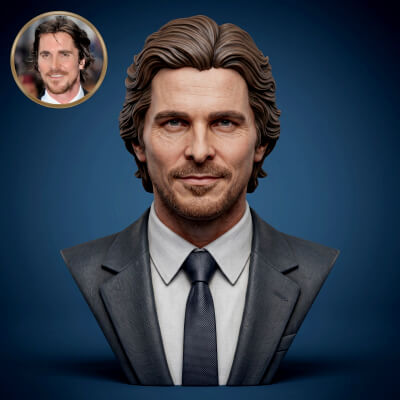 Christian Bale 3D Printable Bust