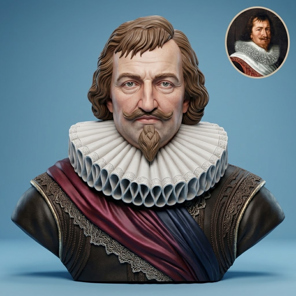 Christian IV King of Denmark 3D Printable Bust 3D Model