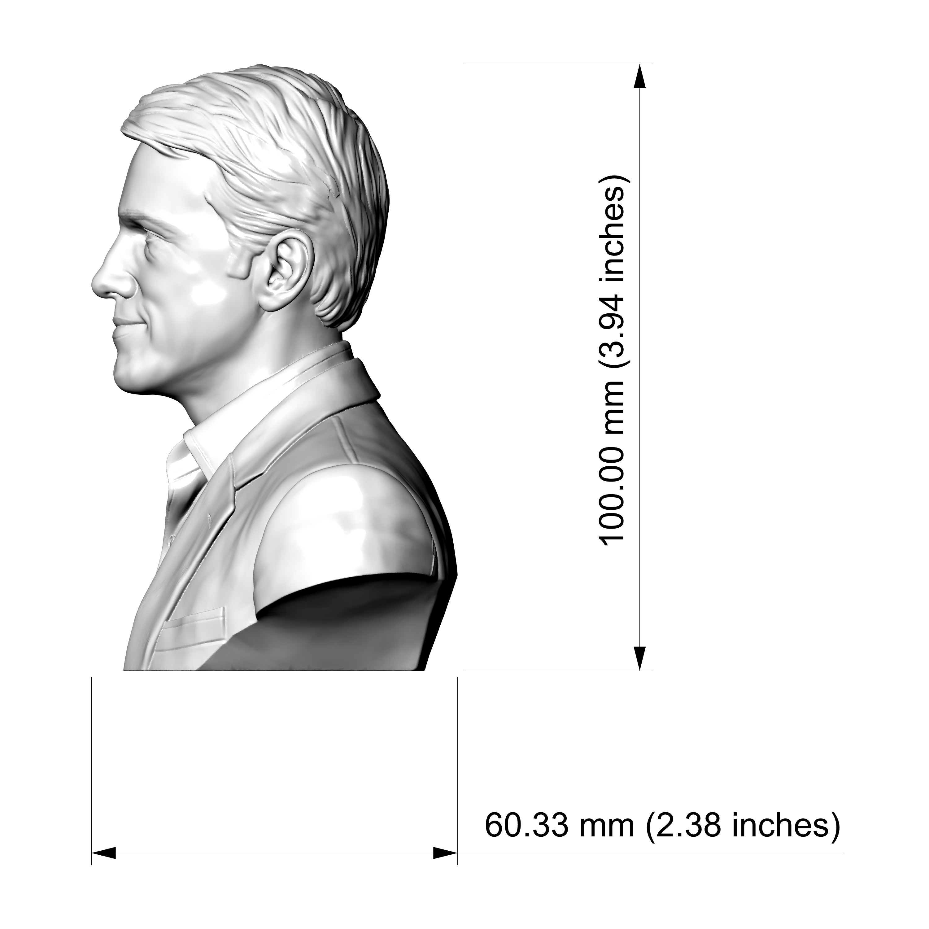 Christoph Waltz 3D Printable Bust 3D Model
