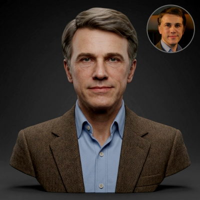 Christoph Waltz 3D Printable Bust