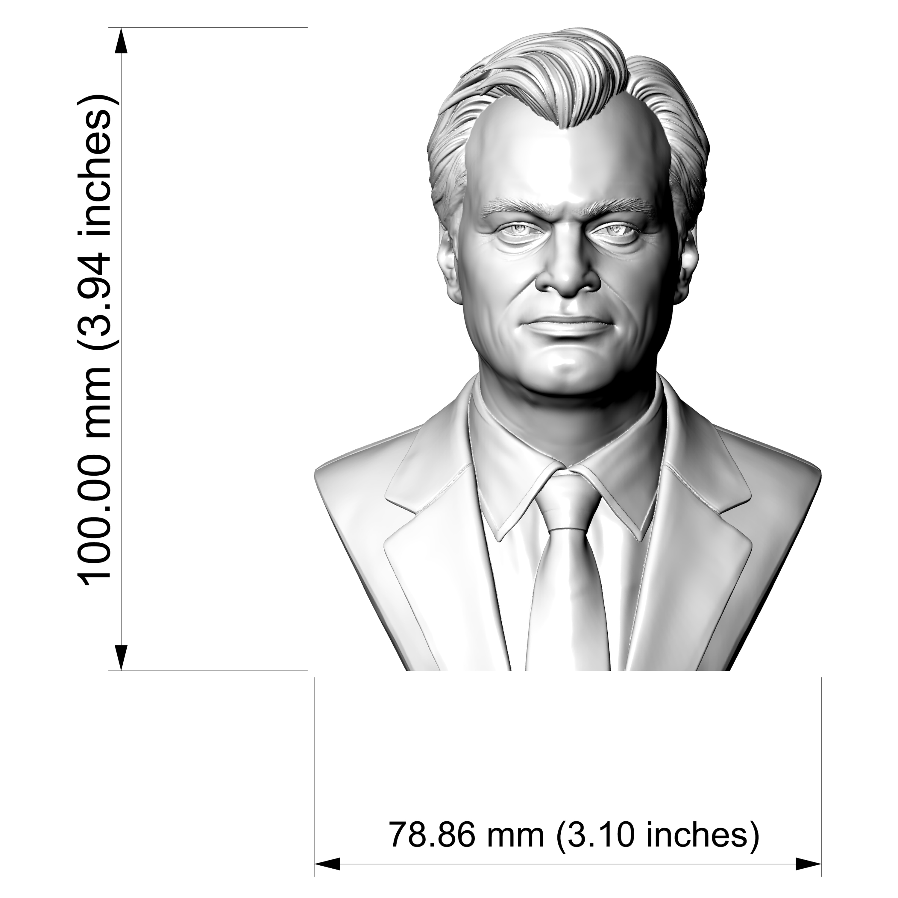 Christopher Nolan Bust 3D Printable 3D Model