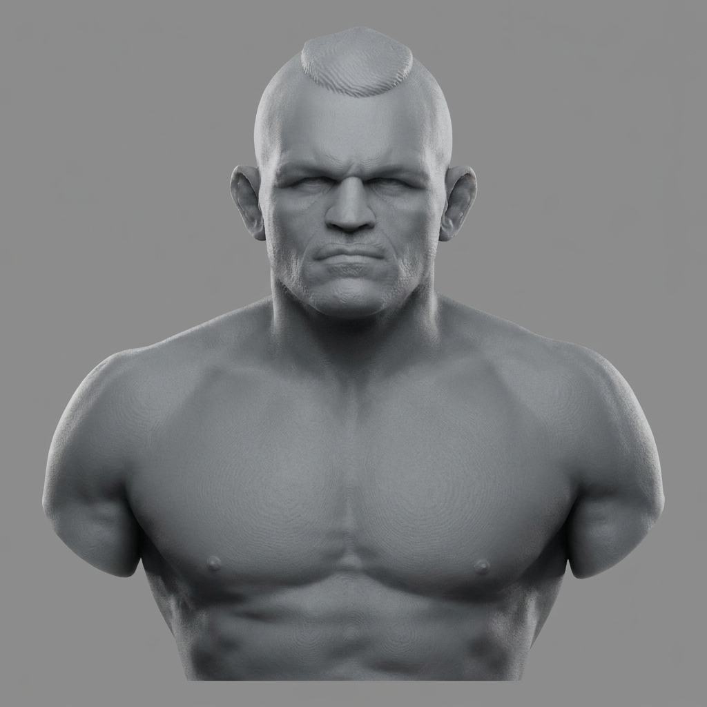 Chuck Liddell UFC Champion Fighter 3D Printable Bust 3D Model