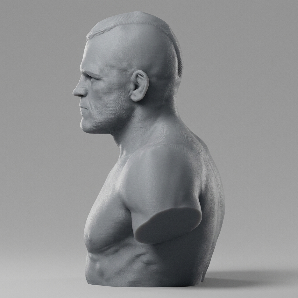 Chuck Liddell UFC Champion Fighter 3D Printable Bust 3D Model