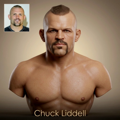 Chuck Liddell UFC Champion Fighter 3D Printable Bust