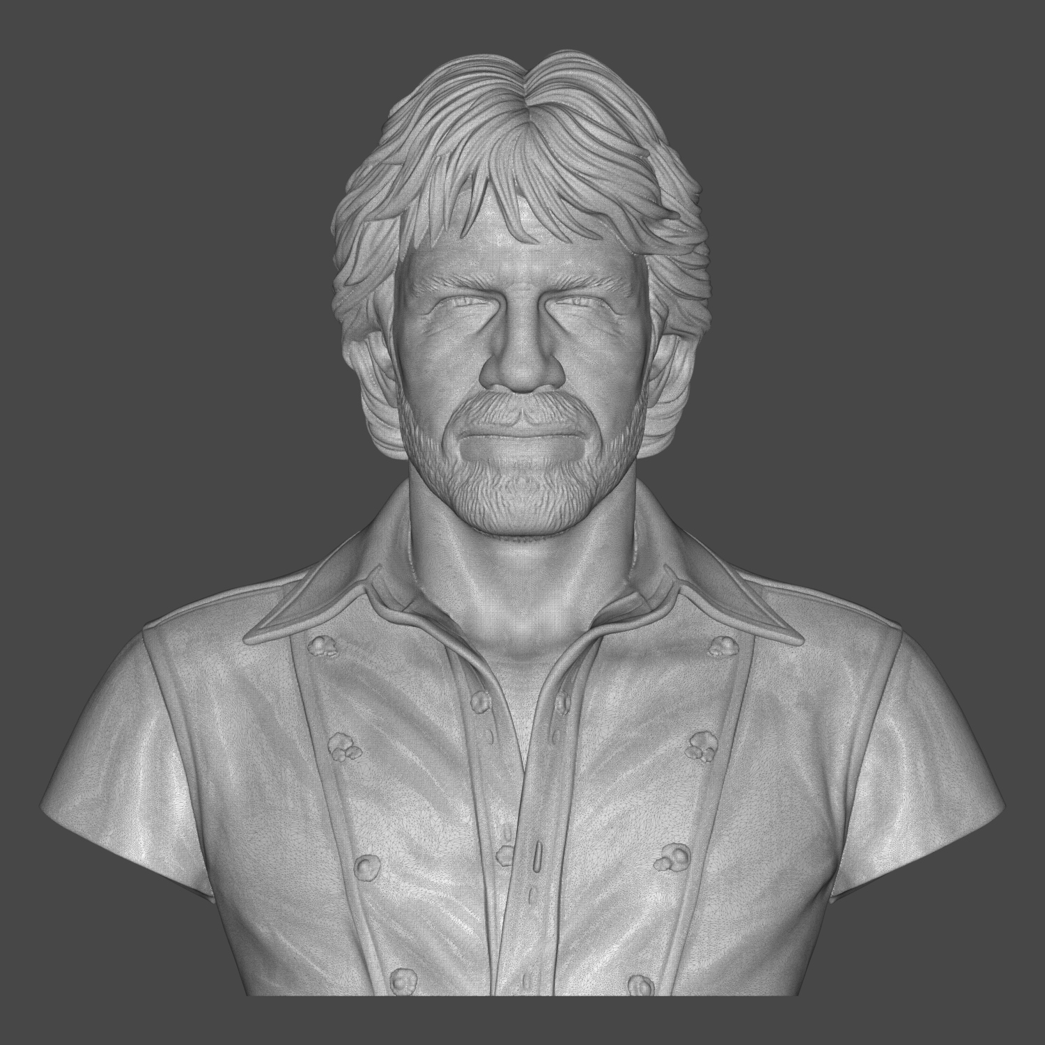 Chuck Norris Portrait Bust 3D Printable 3D Model
