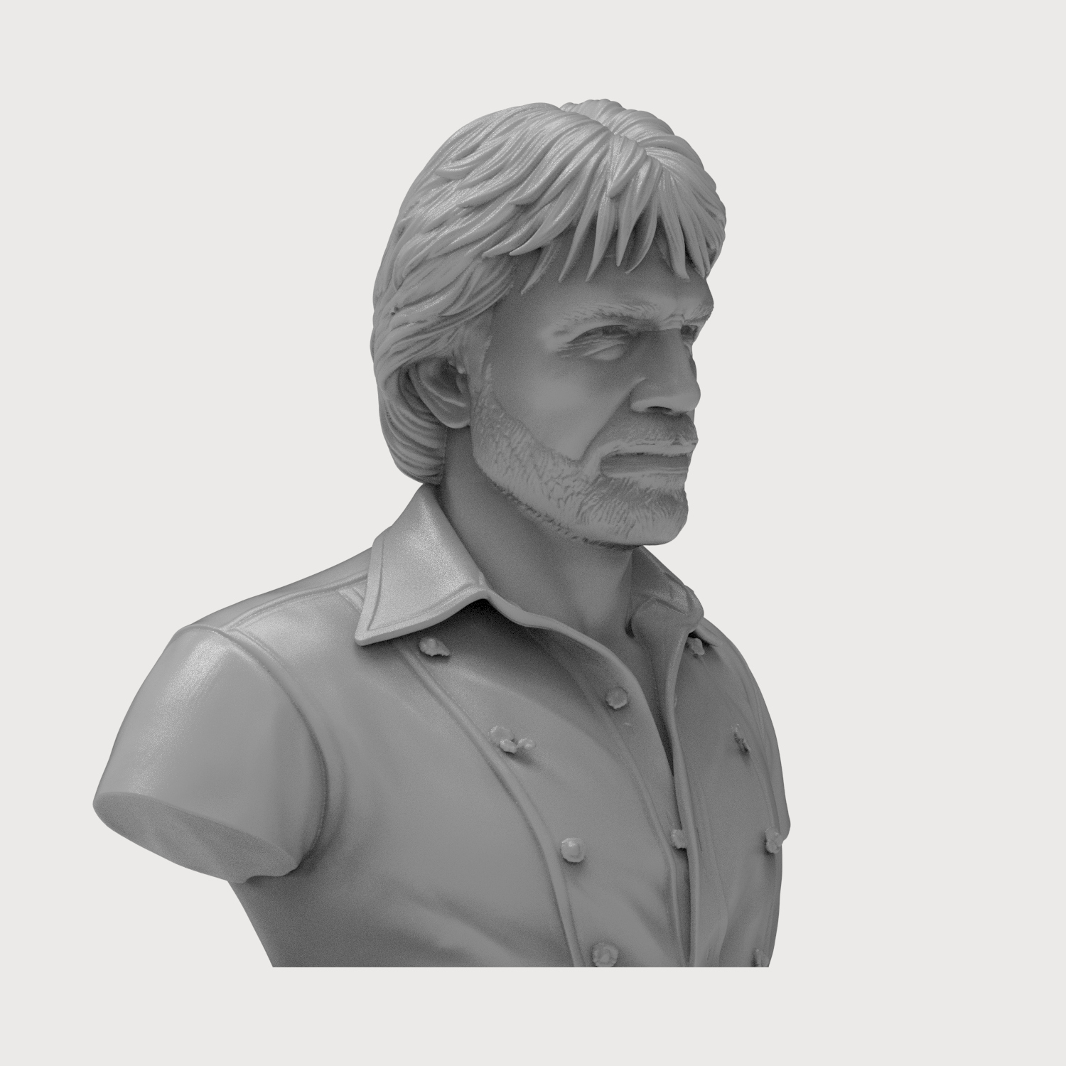Chuck Norris Portrait Bust 3D Printable 3D Model