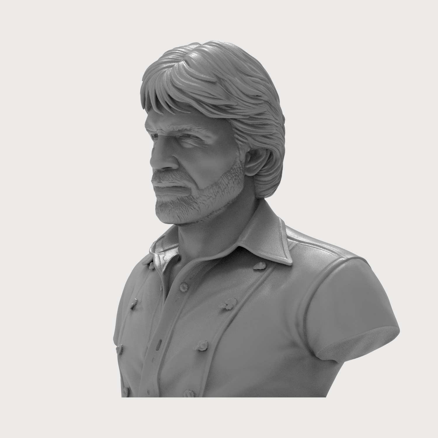 Chuck Norris Portrait Bust 3D Printable 3D Model