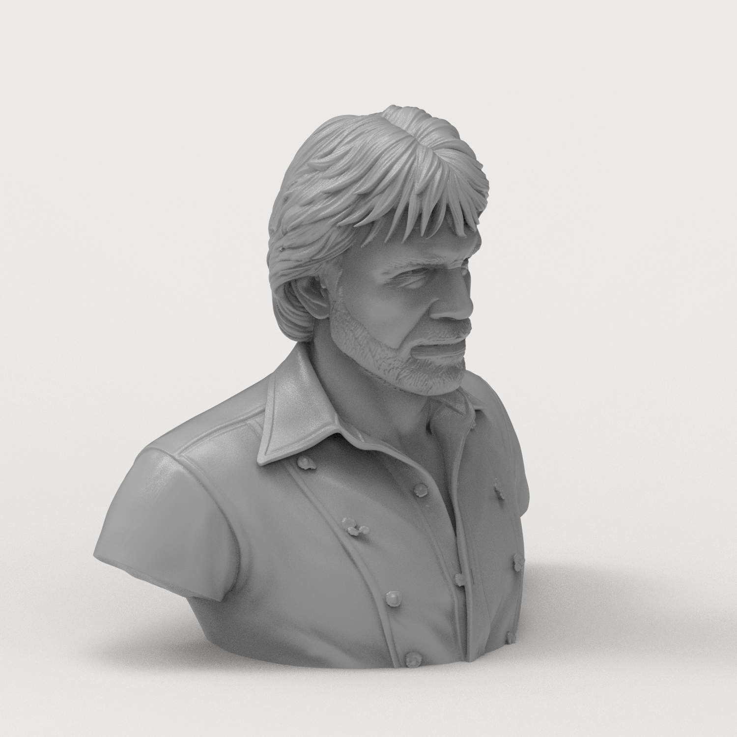 Chuck Norris Portrait Bust 3D Printable 3D Model