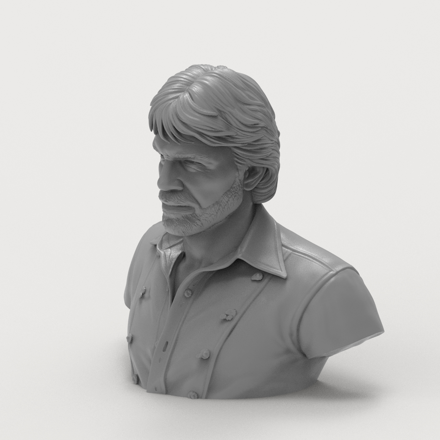 Chuck Norris Portrait Bust 3D Printable 3D Model