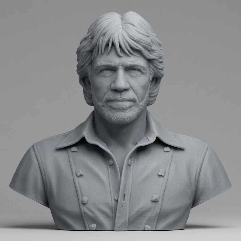 Chuck Norris Portrait Bust 3D Printable 3D Model