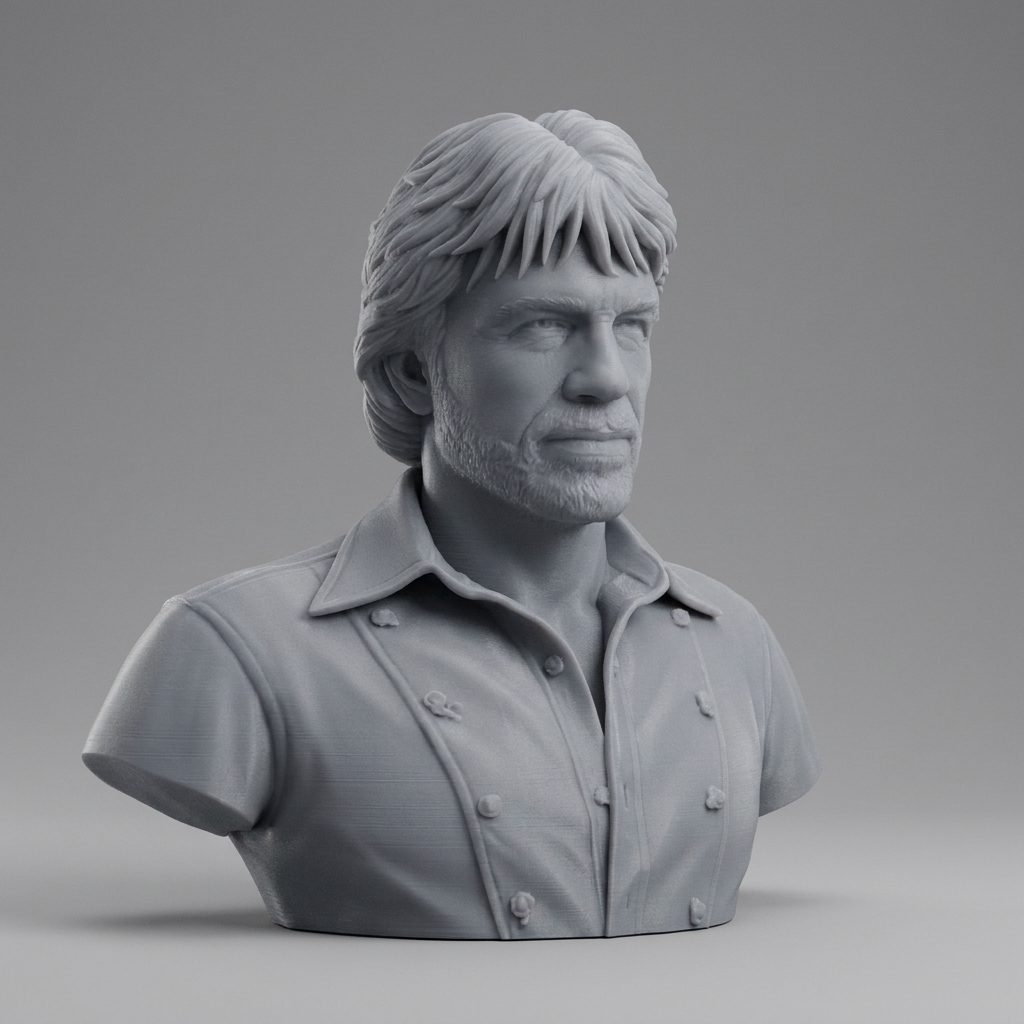 Chuck Norris Portrait Bust 3D Printable 3D Model