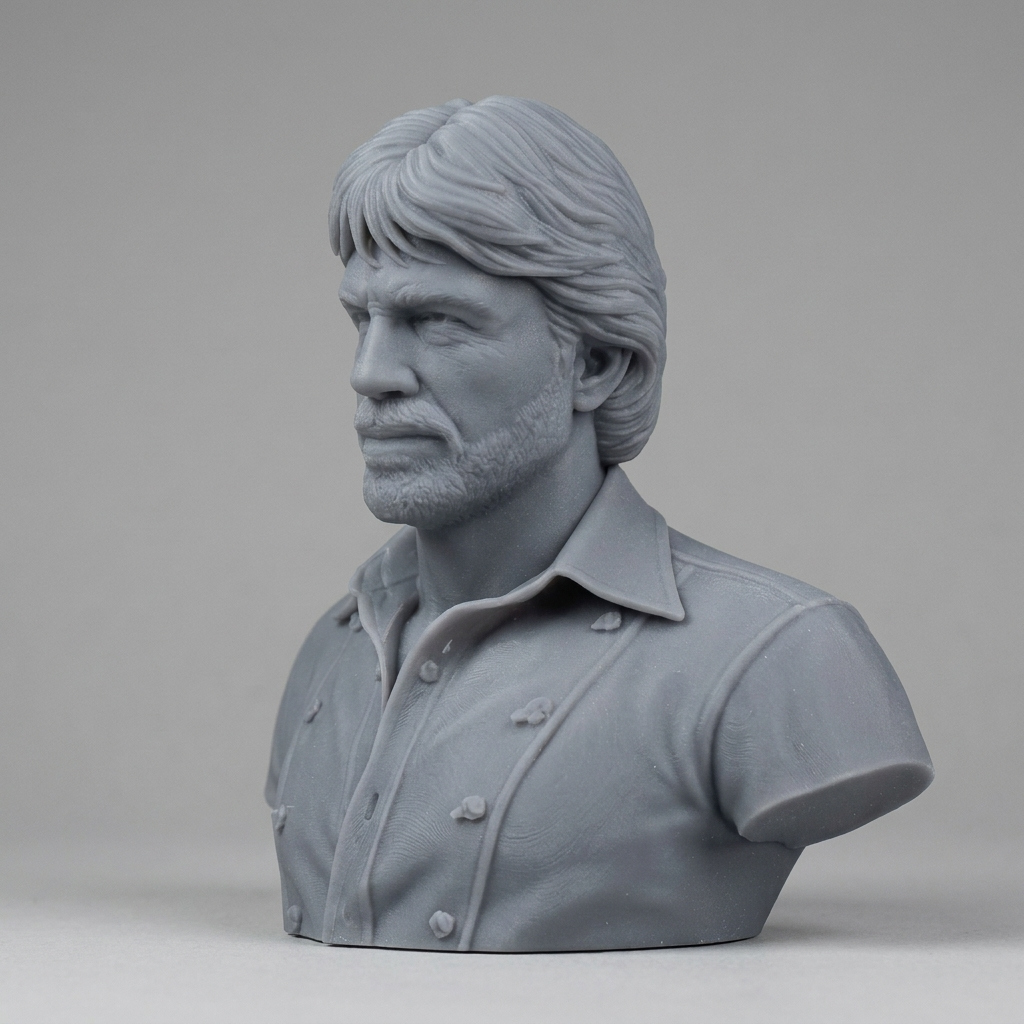 Chuck Norris Portrait Bust 3D Printable 3D Model