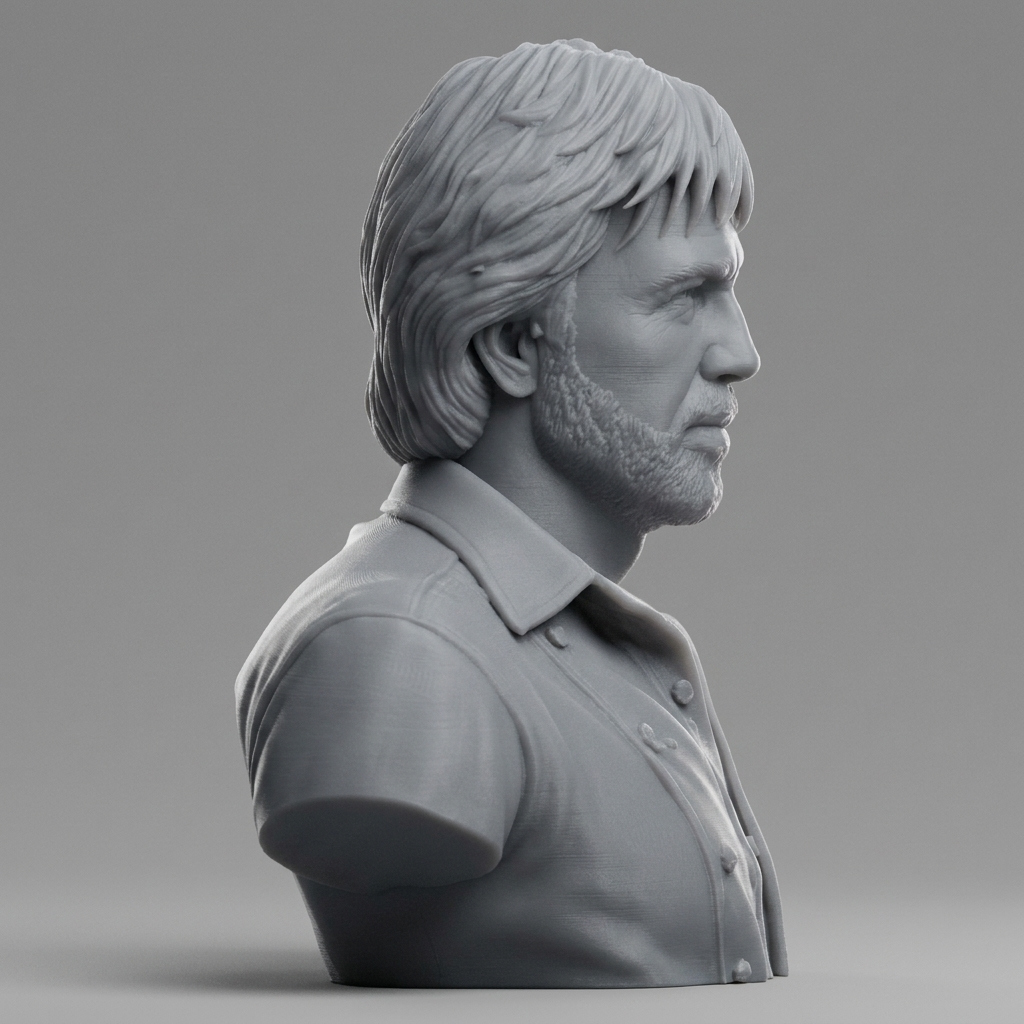 Chuck Norris Portrait Bust 3D Printable 3D Model