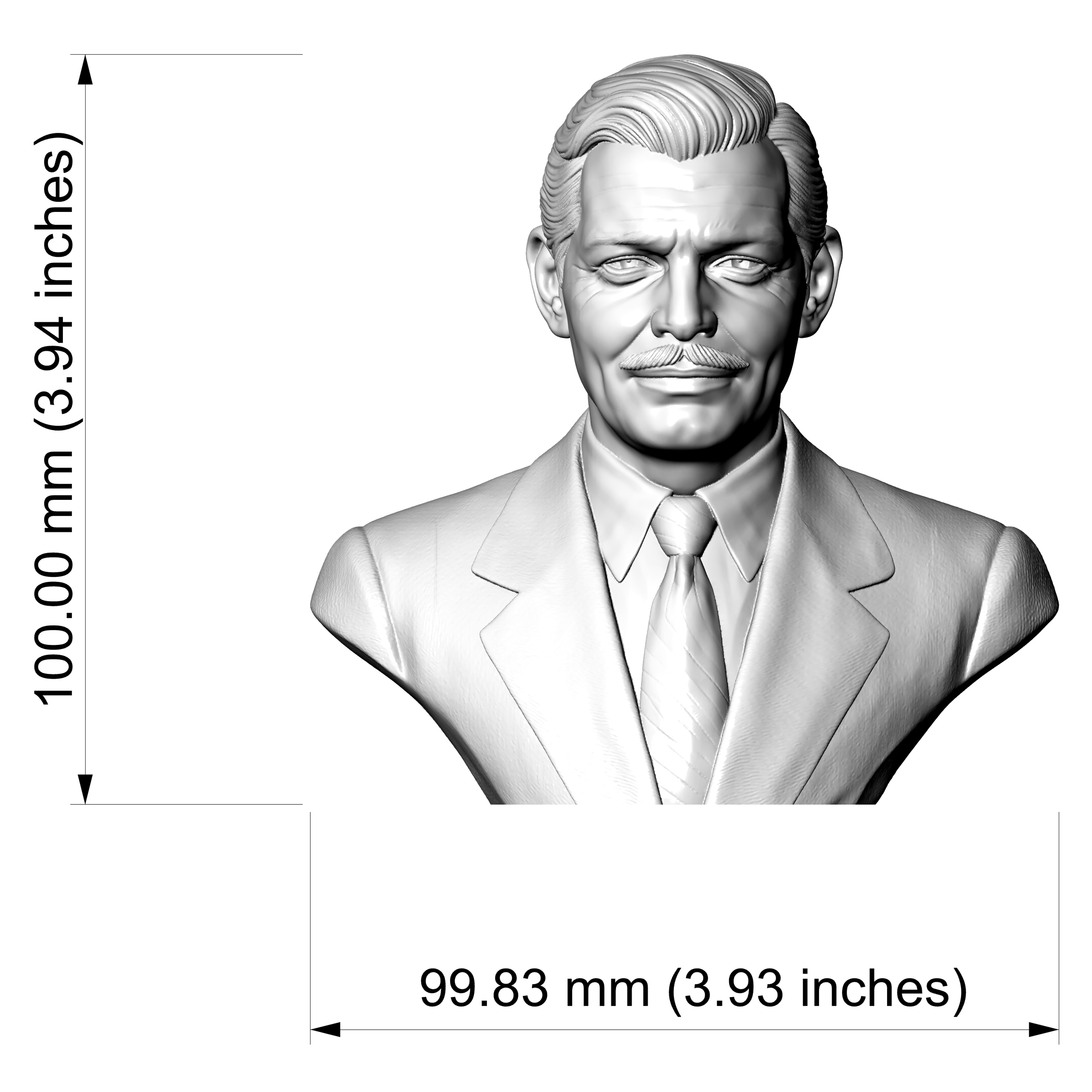 Clark Gable Bust 3D Printable 3D Model