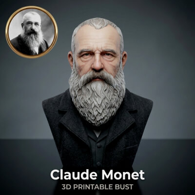 Claude Monet 3D Printable Bust