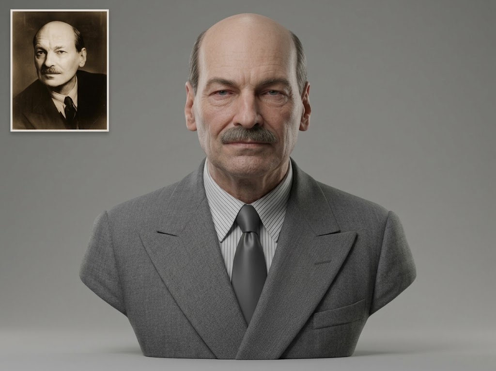 Clement Attlee 3D Printable Bust 3D Model